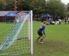 2019 leaver Charlie A in goal